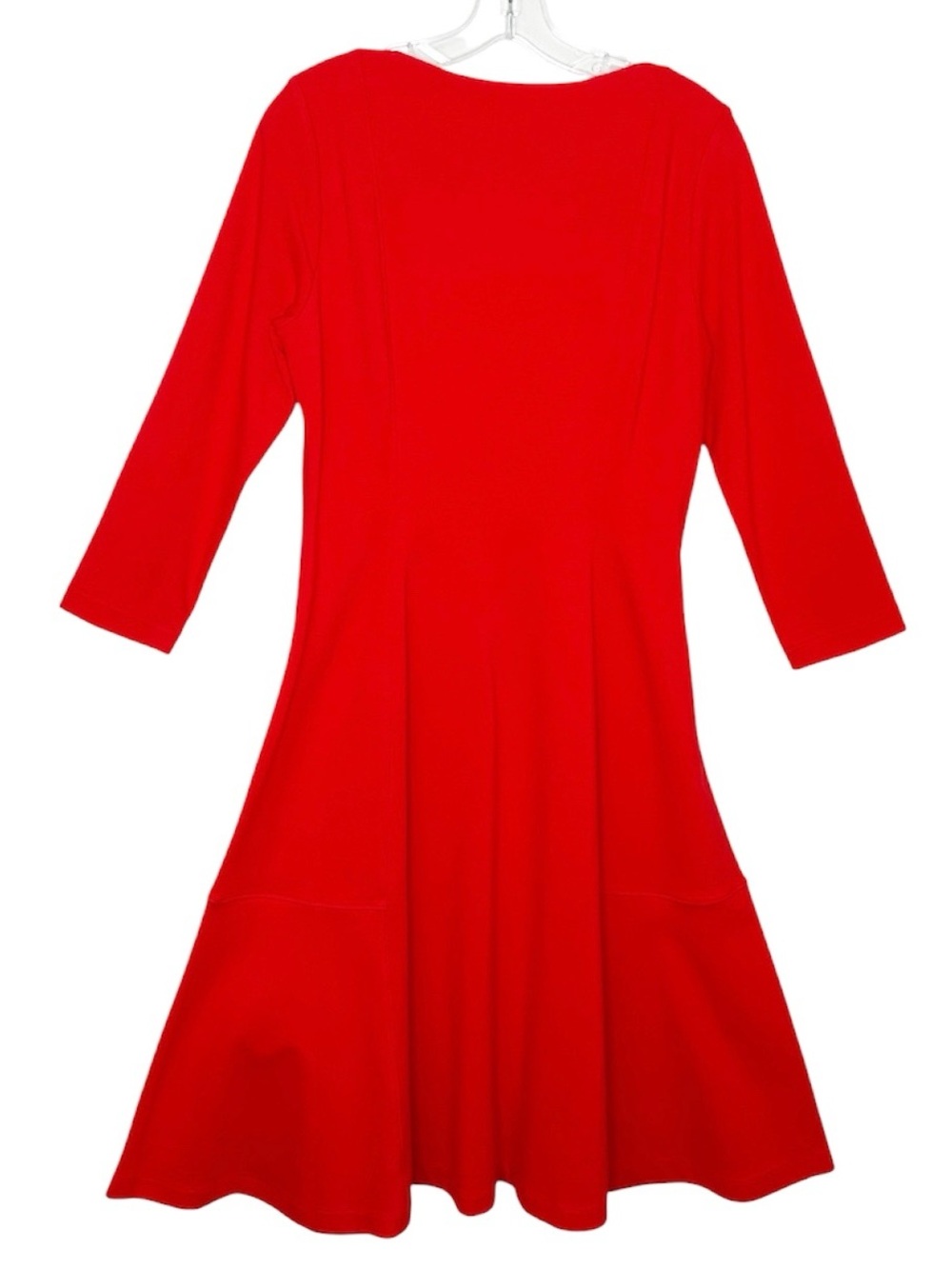 Lands End Red Fit n Flare Midi Length Dress Size Medium - Picture 3 of 9